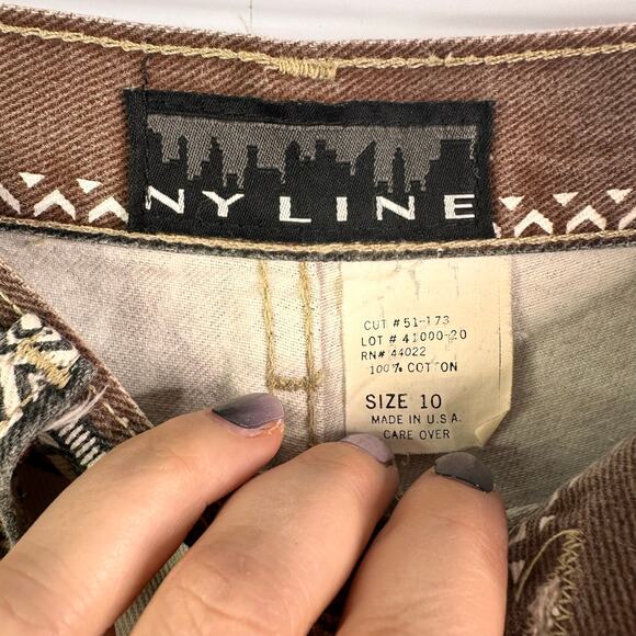 Women's NY LINE JEANS CLASSIC brown SHORTS MADE IN U.S.A. - Size 10 - Picture 6 of 6